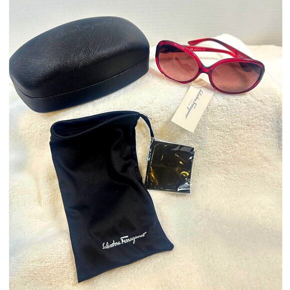 Salvatore Ferragamo SF654SA 613 Burgundy Oversized Sunglasses New w/ Case main image 6